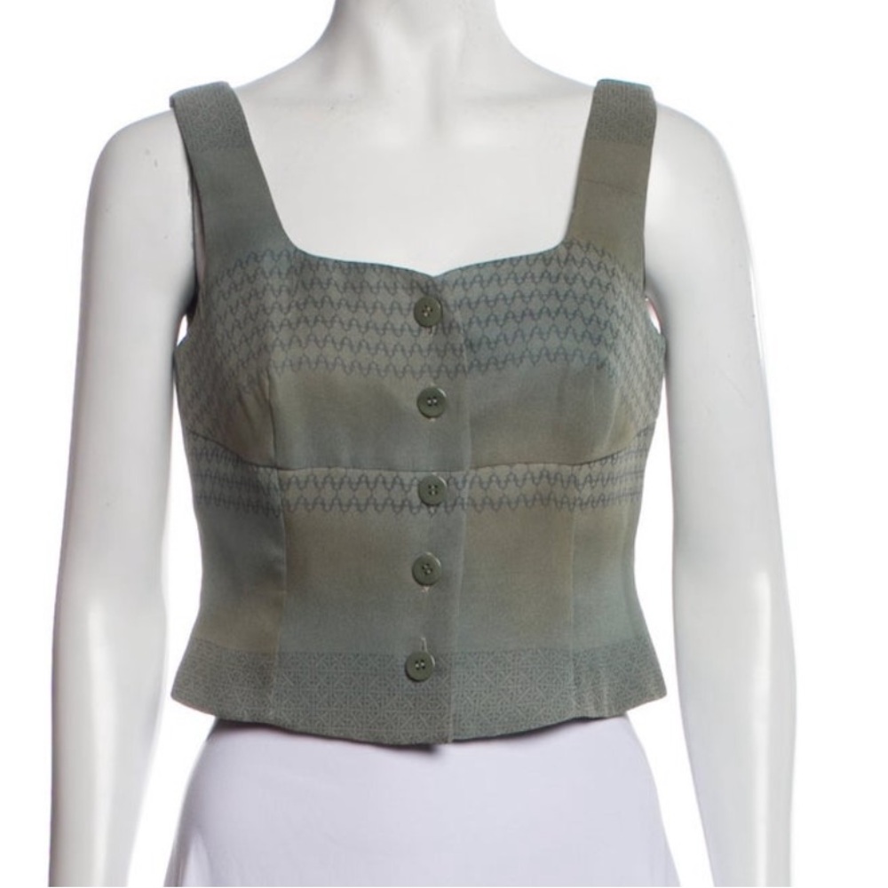 Vintage Giorgio Armani Blue Button Top, size 2